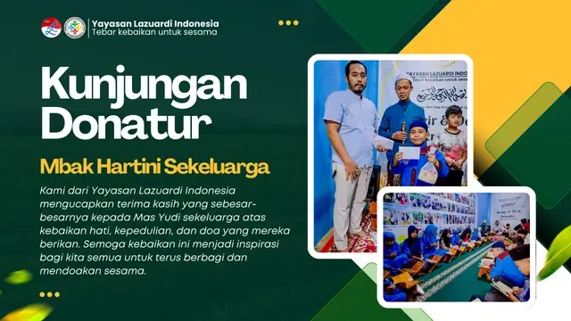 Kebaikan Mas Yudi Sekeluarga untuk Yayasan Lazuardi
